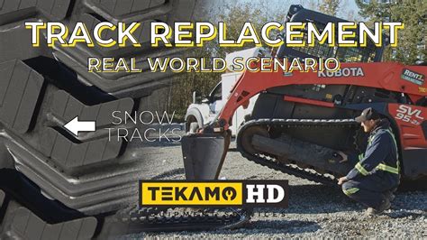 skid steer steel track replacement parts|changing tracks on skid steer.